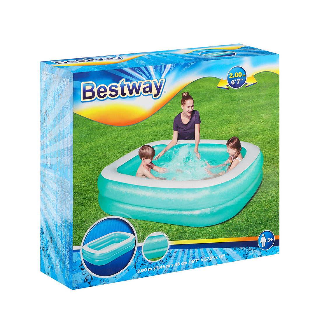 Bestway 54005 Inflatable Rectangular Family Pool - 200 x 146 x 48 cm