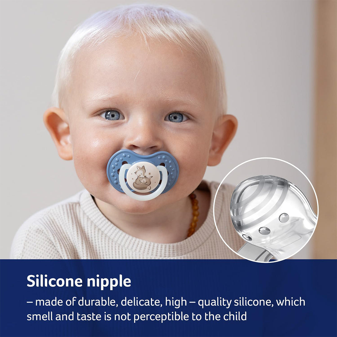 LOVI Dynamic Silicone Soothers – Blue (2 Pieces)