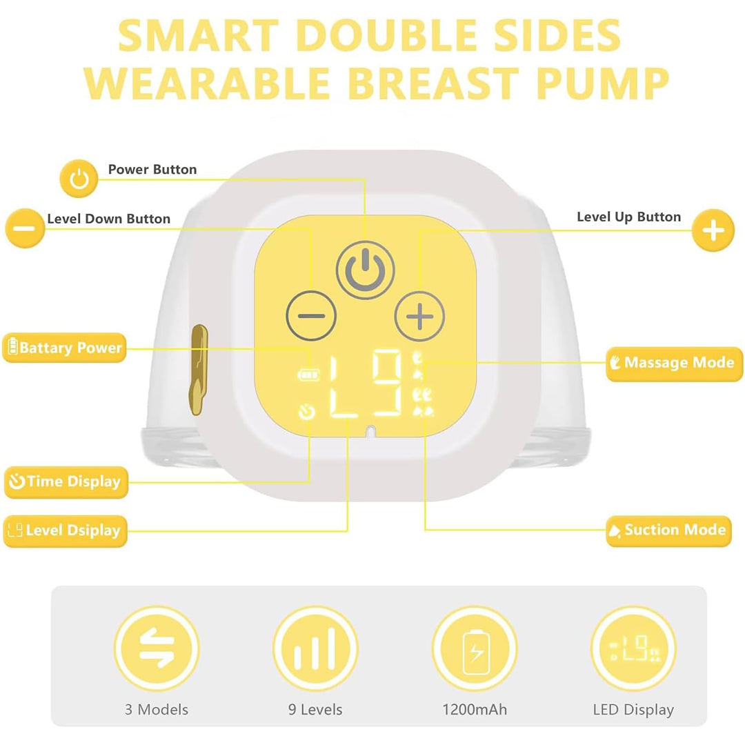 True Baby Wearable Double Electric Breast Pump – Yellow