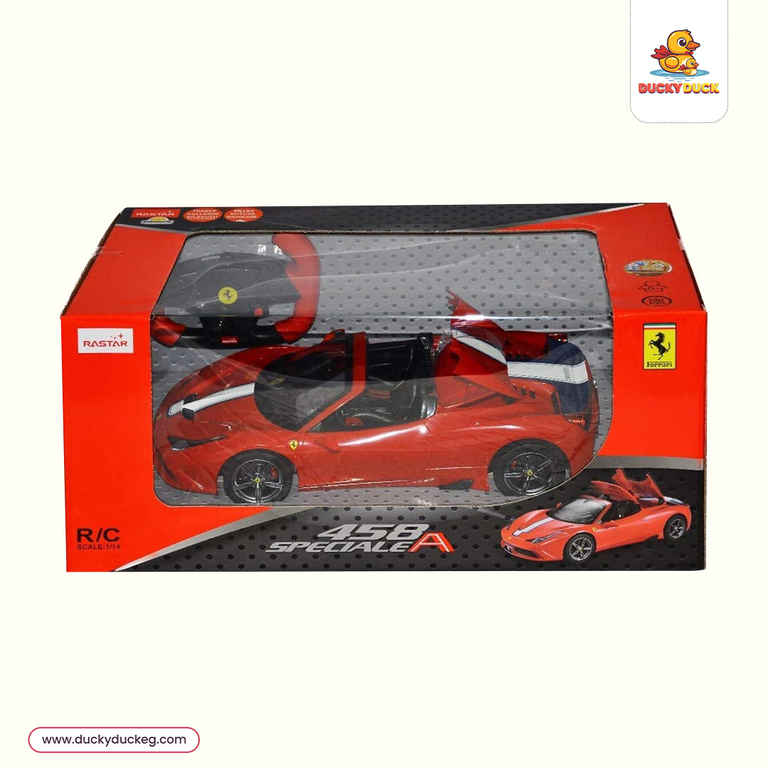 Ferrari 458 Speciale A Convertible RC Car 1/14 Scale Licensed Remote Control Toy Car with Working Lights by Rastar