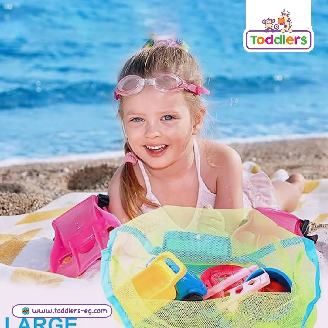 Beach Mesh Toy Storage Bag - Large Capacity Sand-Free Beach Tote