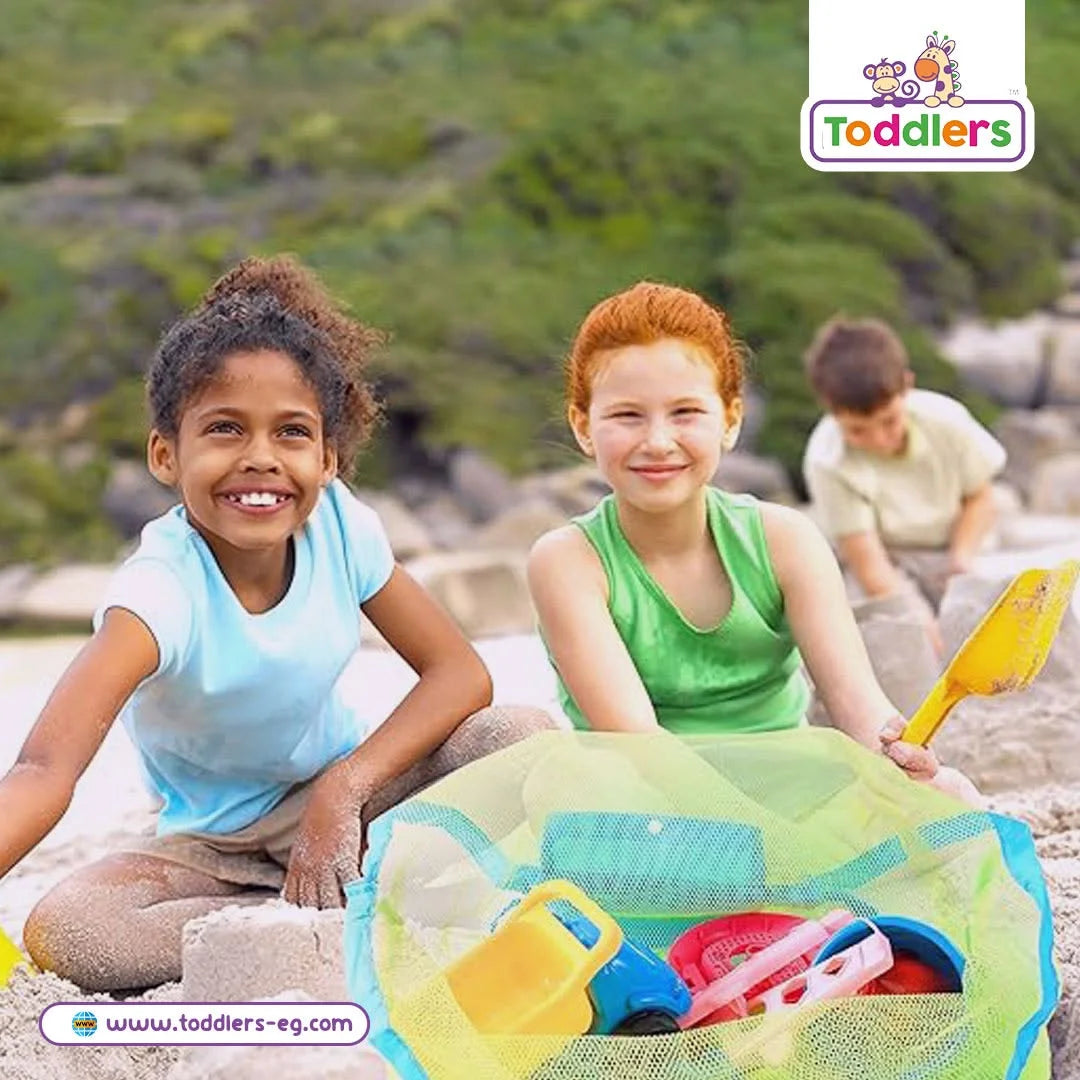 Beach Mesh Toy Storage Bag - Large Capacity Sand-Free Beach Tote