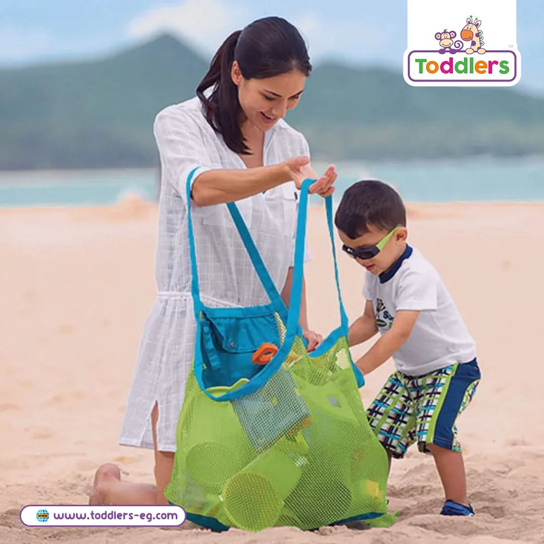 Beach Mesh Toy Storage Bag - Large Capacity Sand-Free Beach Tote