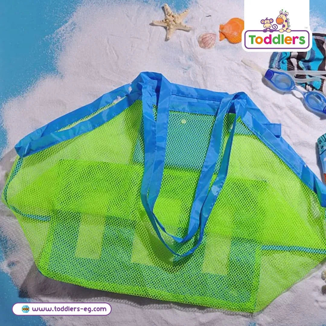 Beach Mesh Toy Storage Bag - Large Capacity Sand-Free Beach Tote