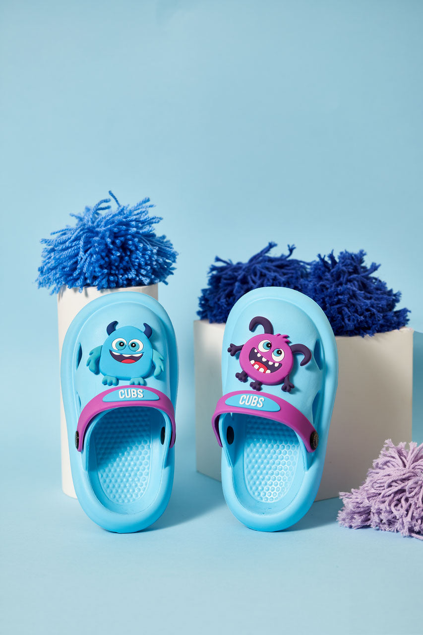 Kids Clog Turquoise Monsters