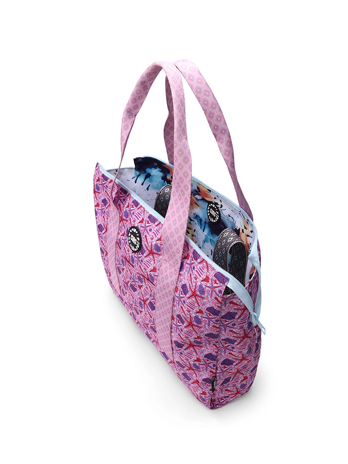 Bluish Tie Dye And Pinky Stars Double Face Tote Bag