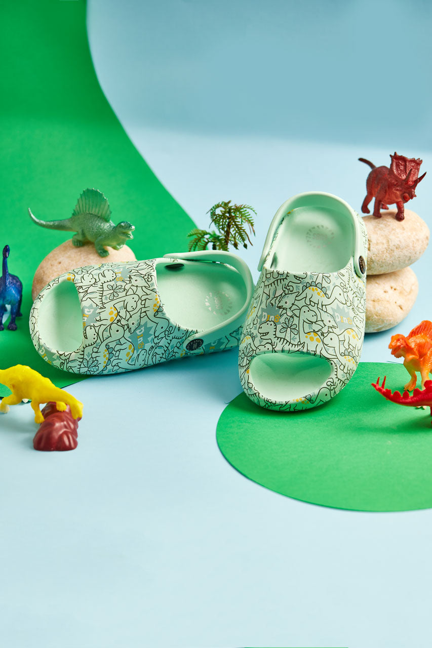 Open Toe Mint Green Cute Dino