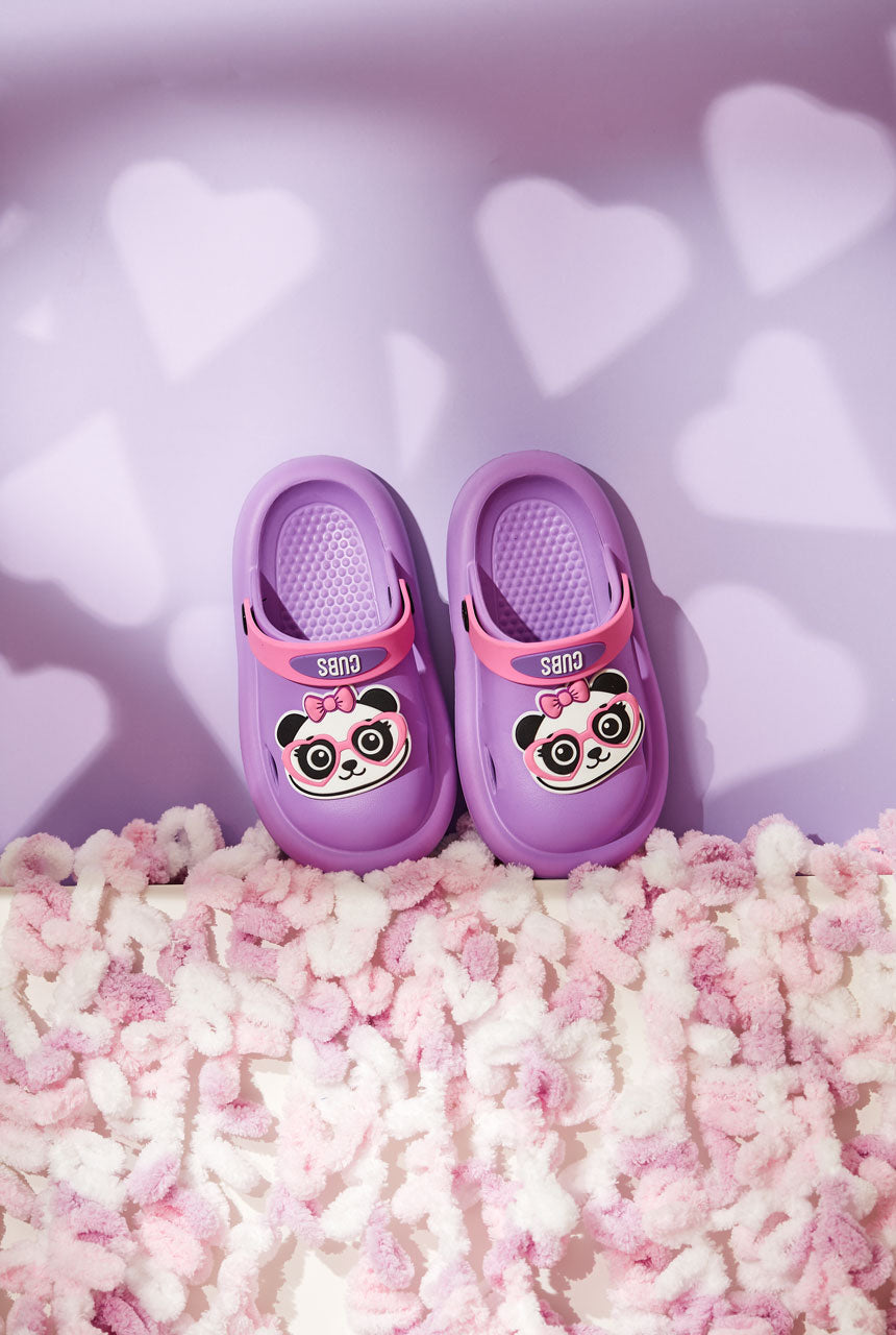 Kids Clog Panda Purple