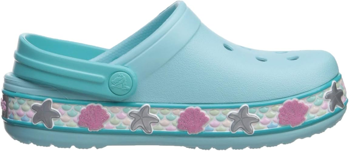 Girls Rubber Crocs – Aqua with Mermaid Design