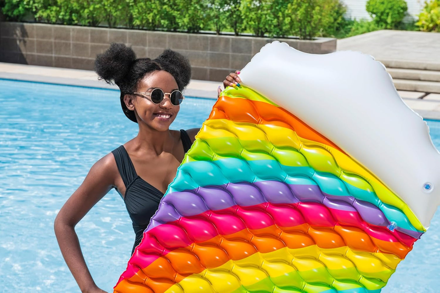 Bestway 7'1" x 31.5"/2.16m x 80cm Rainbow Dreams Floating Mat