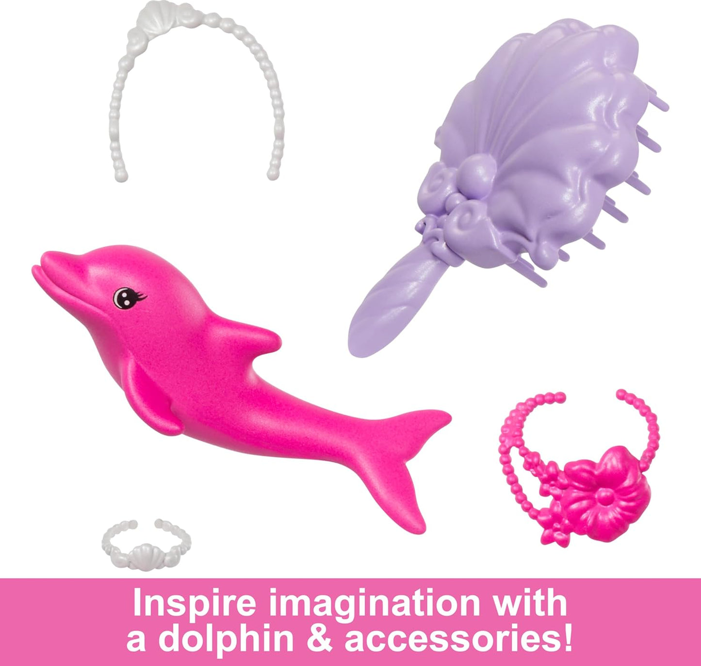 Barbie “Malibu” Mermaid Doll With Color Change Feature, Pet Dolphin And Accessories