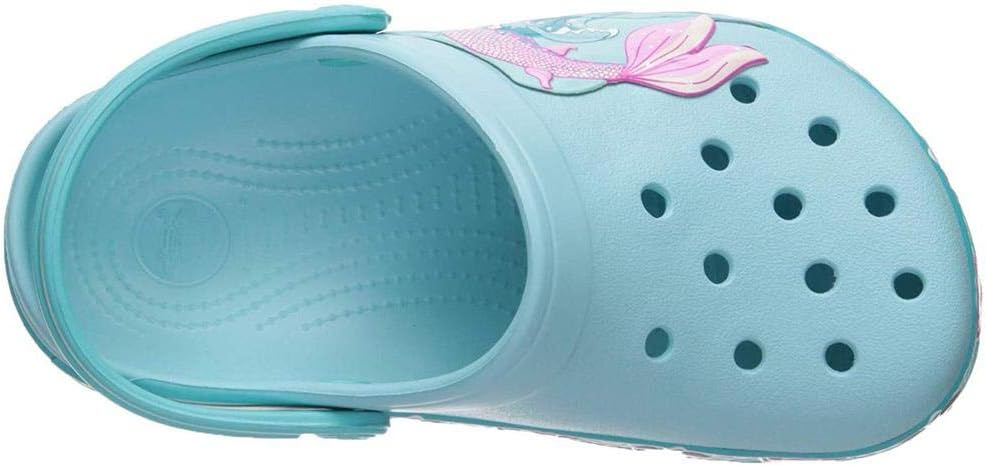 Girls Rubber Crocs – Aqua with Mermaid Design