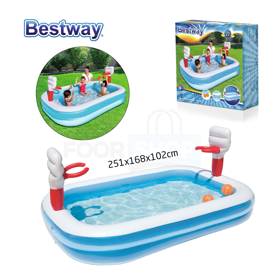 Bestway Inflatable Basketball Pool – 251x168x102 cm