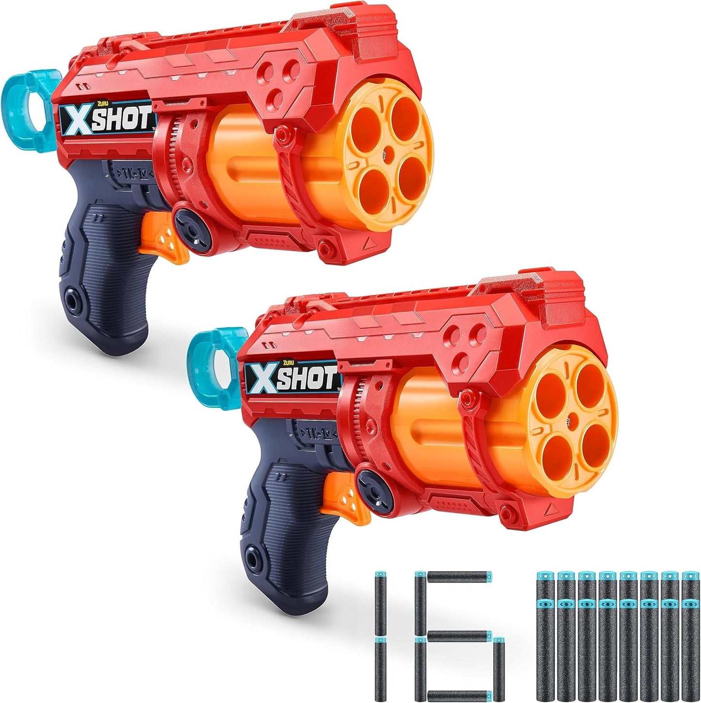 ZURU 2022-S002-X-SHOT- EXCEL-FURY 4 2PK (3Cans,16Darts)