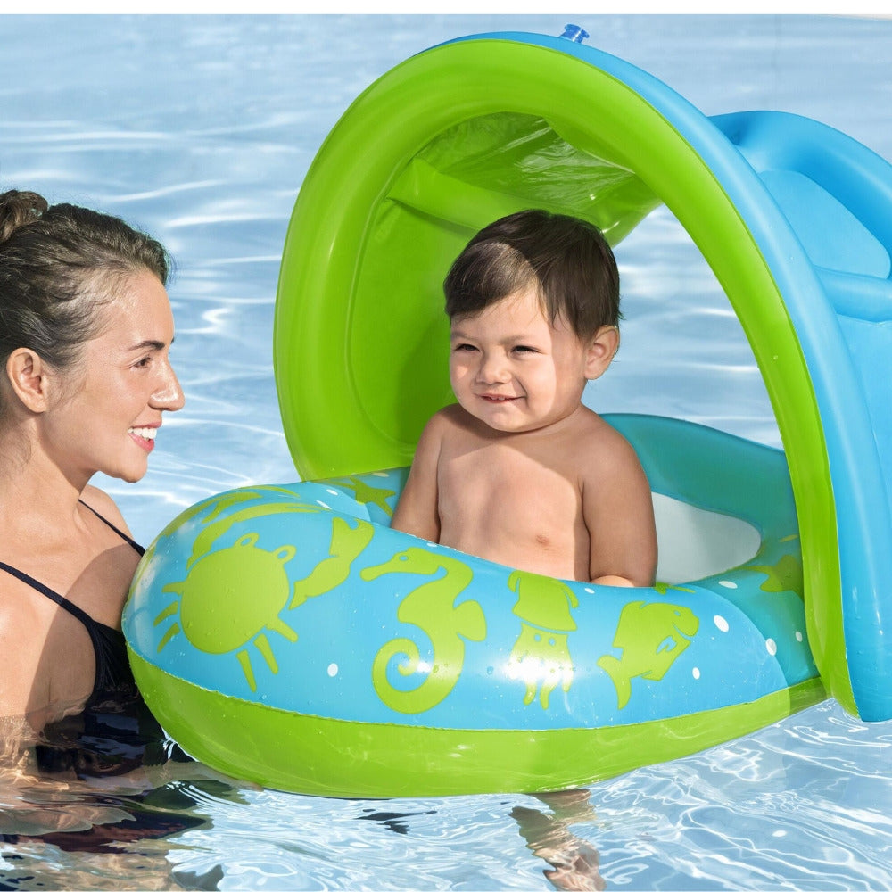 Bestway® Splash Star™ Inflatable Shaded Baby Boat Float - 74 cm x 74 cm