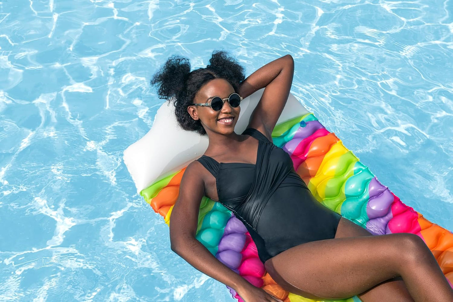 Bestway 7'1" x 31.5"/2.16m x 80cm Rainbow Dreams Floating Mat