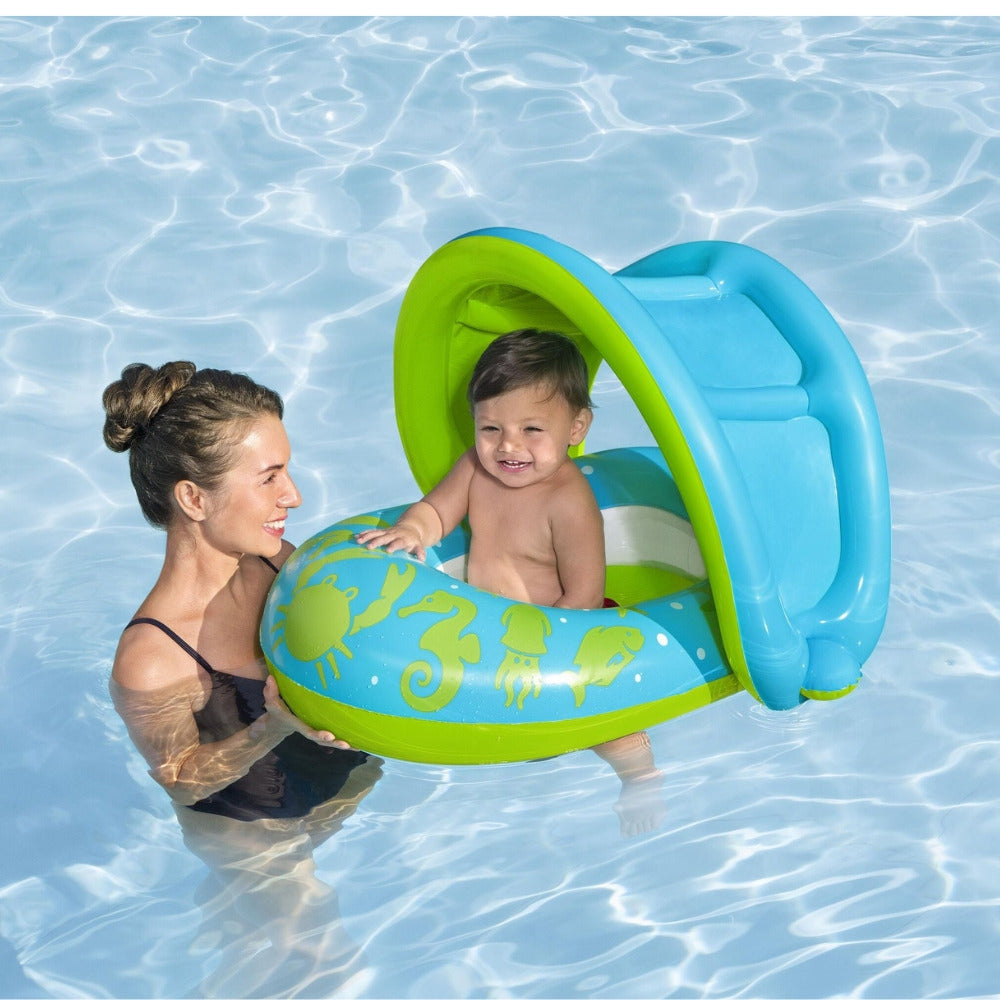 Bestway® Splash Star™ Inflatable Shaded Baby Boat Float - 74 cm x 74 cm