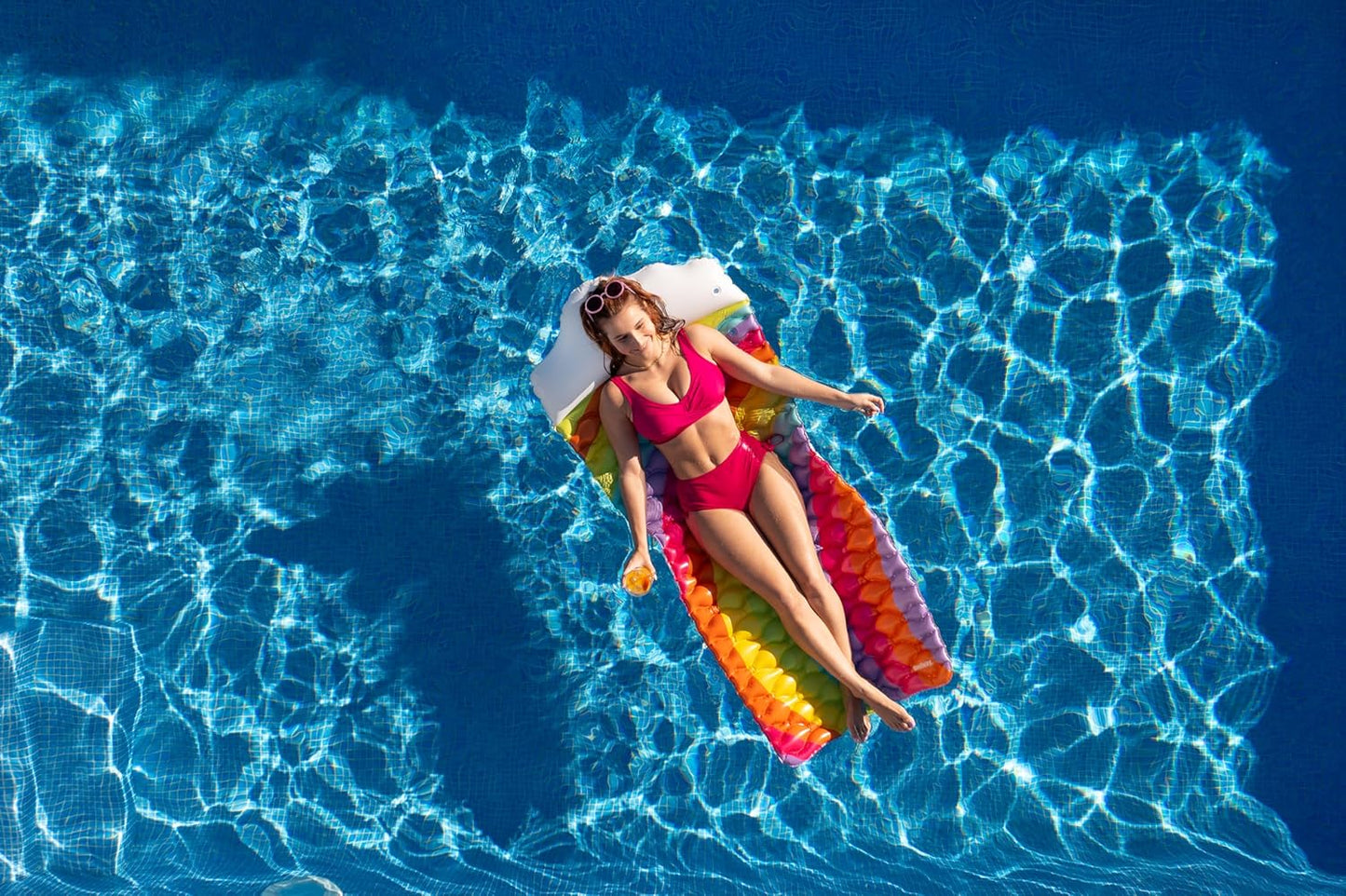 Bestway 7'1" x 31.5"/2.16m x 80cm Rainbow Dreams Floating Mat