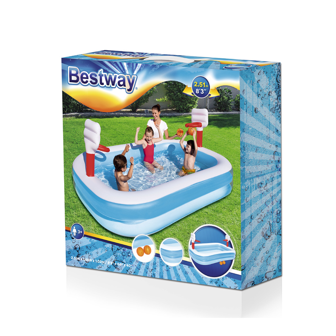 Bestway Inflatable Basketball Pool – 251x168x102 cm - Image 3