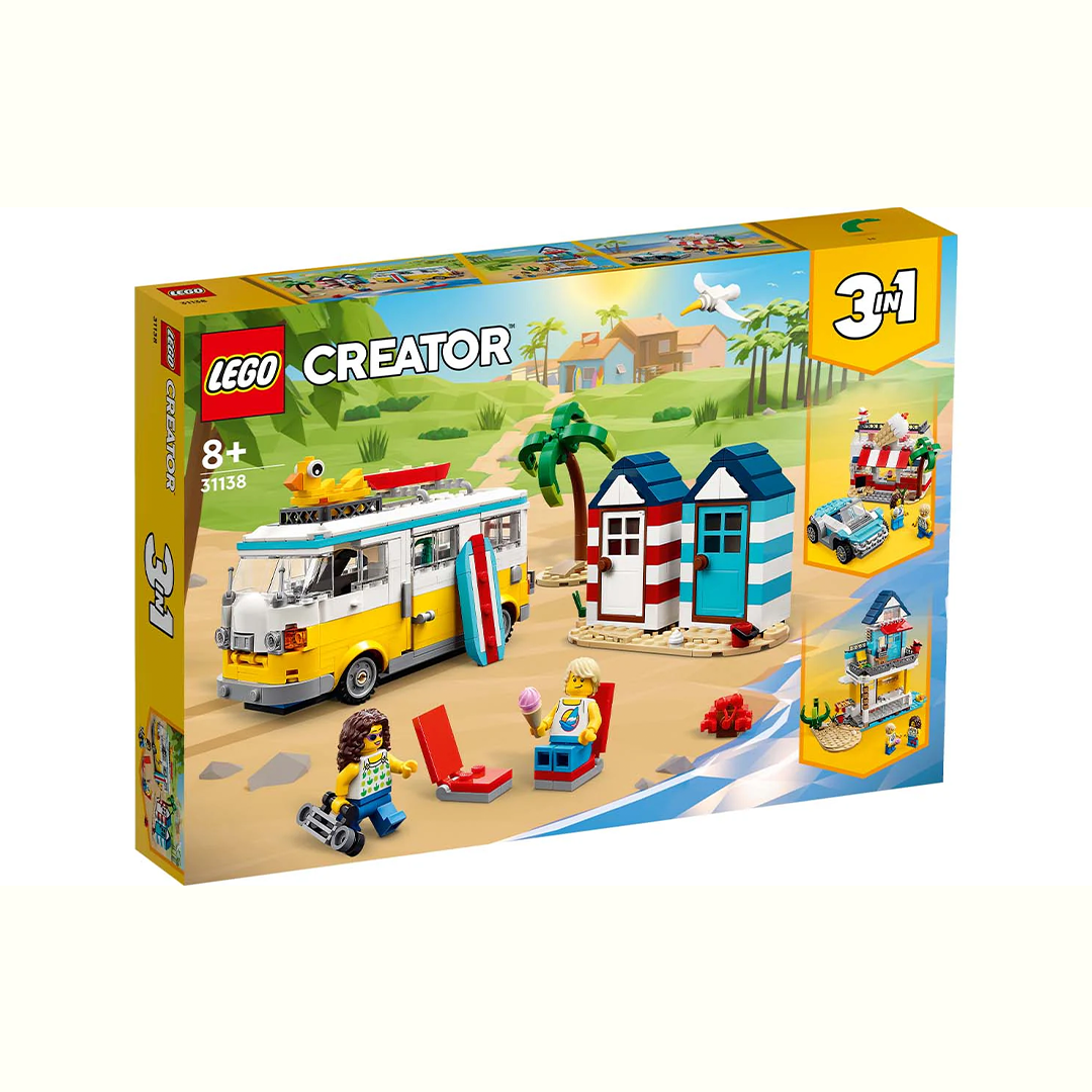 ليجو كريتور 3 في 1: عربة التخييم الشاطئية – LEGO Creator 3-in-1 Beach Camper Van (31138)